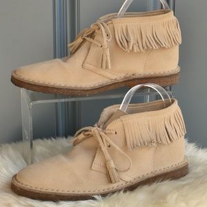 * J. CREW Suede Fringed MacAlister Ankle Boot Sz 8